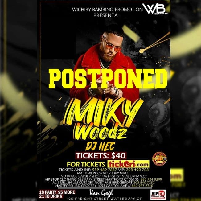 Event - Miky Woods En Concierto En Waterbury,CT POSTPONED - Waterbury, Connecticut - May 1, 2020 | concert tickets