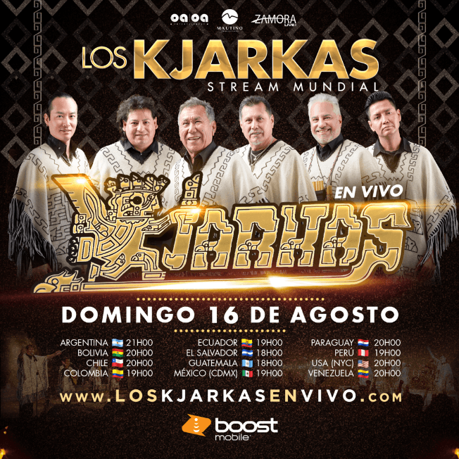 Event - Los Kjarkas en Vivo: Stream Mundial - Online, Online - August 16, 2020 | concert tickets