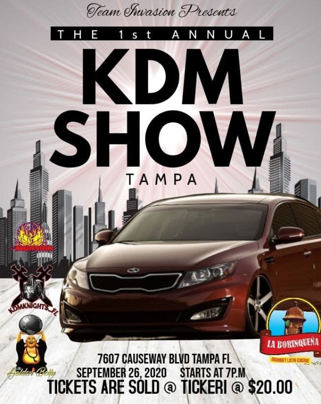 Event - 1ST ANNUAL KDM CAR SHOW - TAMPA, Florida - February 6, 2021 | concert tickets