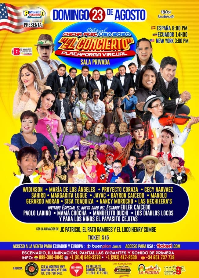 Event - Chicha Fest USA 2020 El Concierto! - Online, Online - August 23, 2020 | concert tickets