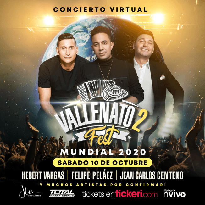 Event - Vallenato Fest 2 Mundial 2020 Concierto Virtual - Online, Online - October 10, 2020 | concert tickets