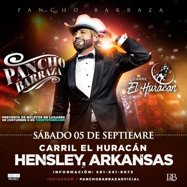 Event - Pancho Barraza en Concierto! - Hensley, Arkansas - September 5, 2020 | concert tickets