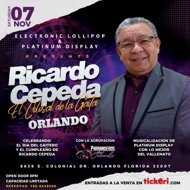 Event - Ricardo Cepeda - Orlando - 07 Noviembre - Orlando, Florida - November 7, 2020 | concert tickets