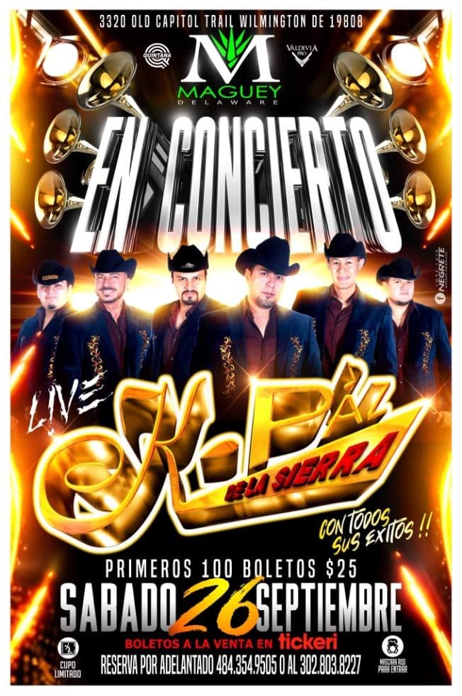 Event - K-PAZ DE LA SIERRA EN CONCIERTO! - Wilmington, Delaware - 26 de septiembre de 2020 | concert tickets