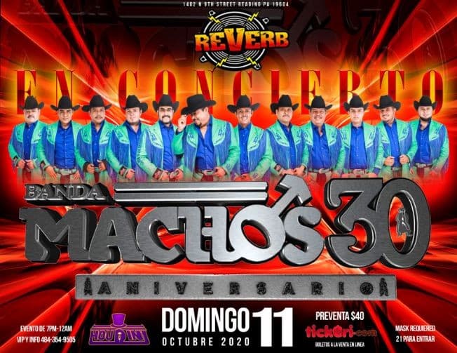 Event - BANDA MACHOS EN VIVO - Reading, Pennsylvania - October 11, 2020 | concert tickets