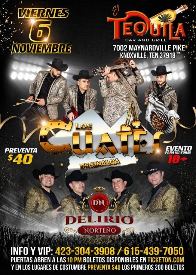 Event - Los Cuates de Sinaloa y Delirio Norteno - Knoxville, Tennessee - November 6, 2020 | concert tickets