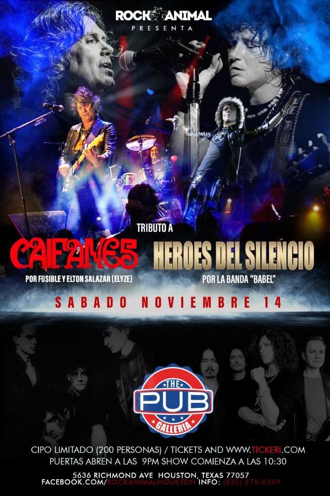 Event - Tributo Caifanes/ Heroes del Silencio - Houston, Texas - November 14, 2020 | concert tickets