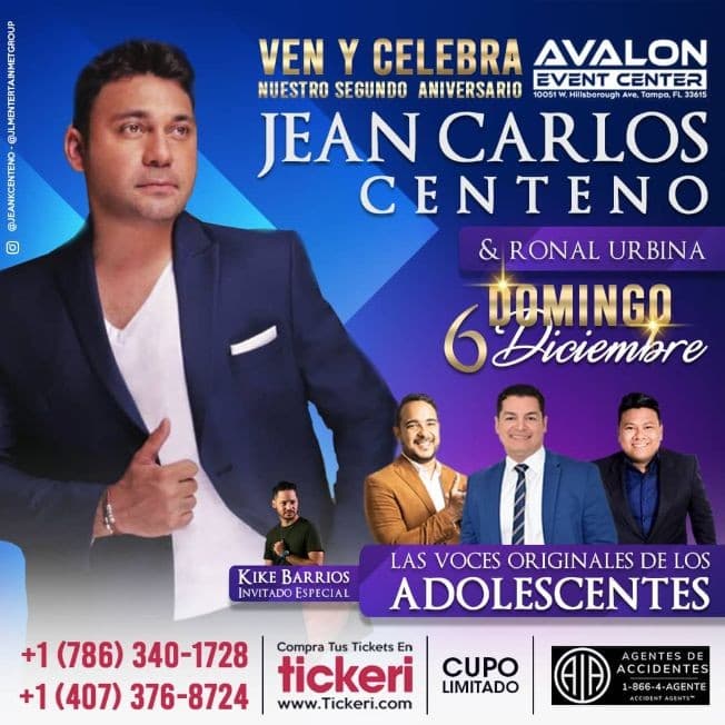 Event - JEAN CARLOS CENTENO TAMPA - Tampa, Florida - December 6, 2020 | concert tickets