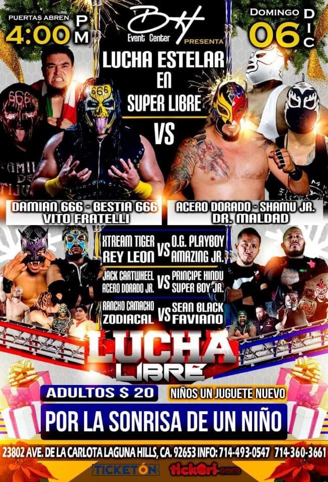 Event - Lucha Libe: Lucha Estelar en Super Libre - Laguna Hills, California - December 6, 2020 | concert tickets