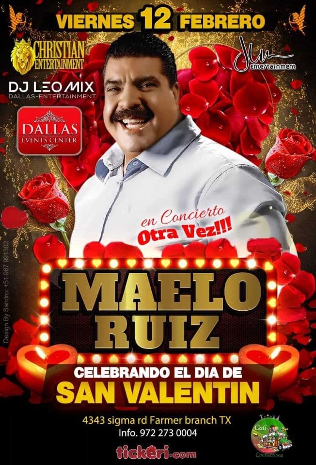 Event - Celebrando el Dia de San Valentin Maelo Ruiz en Concierto DALLAS - Farmers Branch, Texas - February 12, 2021 | concert tickets