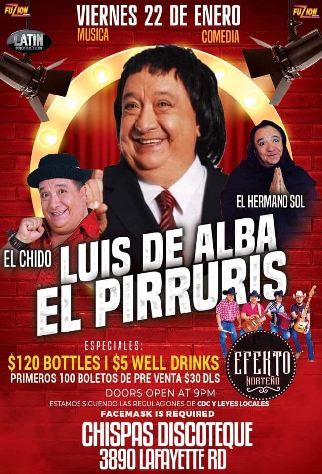 Event - Luis de Alba El Pirruris - Indianapolis, Indiana - January 22, 2021 | concert tickets