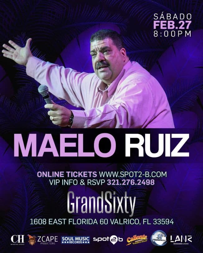 Event - TONIGHT Maelo Ruiz en concierto Tampa - Valrico, Florida - February 27, 2021 | concert tickets