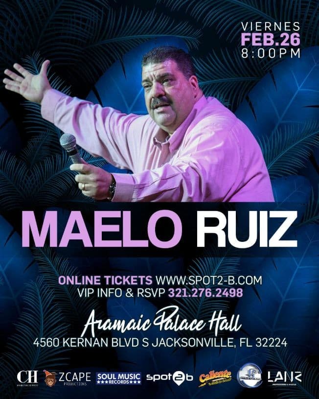 Event - TONIGHT Maelo Ruiz en concierto Jacksonville - Jacksonville, Florida - February 26, 2021 | concert tickets