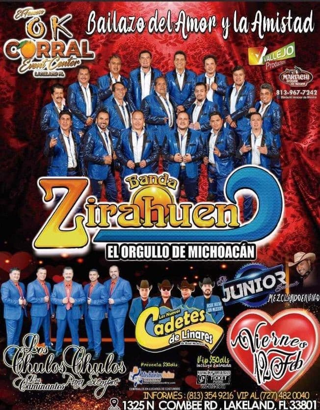 Event - Banda Zirahuen de Michoacan, Los Chulos Chulos Para Siempre y  Los Cadetes de Linares en Vivo! - Lakeland, Florida - February 12, 2021 | concert tickets