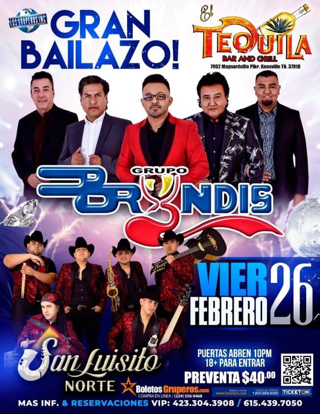 Event - Grupo Bryndis y San Luisito Norte en Vivo en Tenesee! - Knoxville, Tennessee - February 26, 2021 | concert tickets