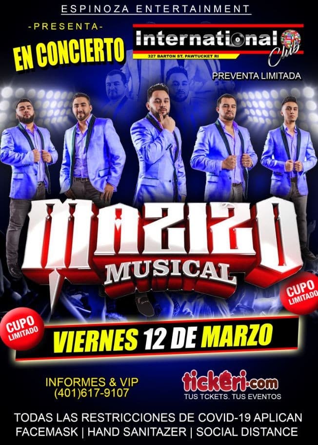 Event - Mazizo Musical en Pawtucket, RI - Pawtucket, Rhode Island - March 12, 2021 | concert tickets