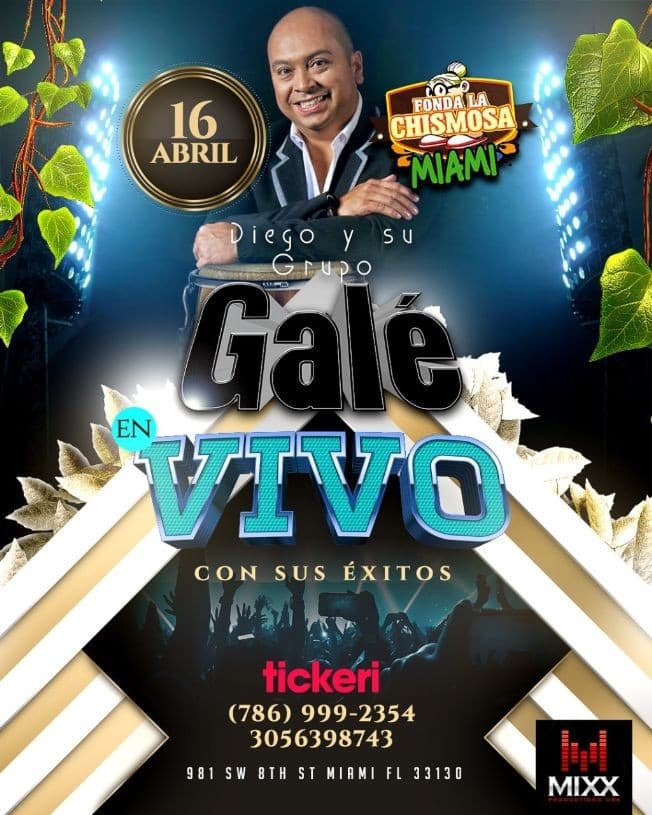 Event - Diego y su Grupo Gale en Vivo! - Miami, Florida - April 16, 2021 | concert tickets