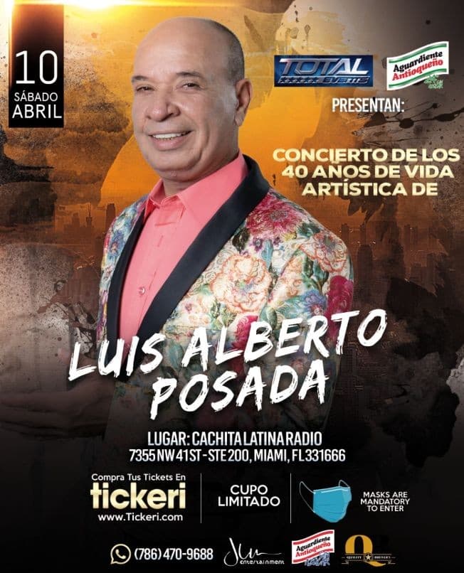 Event - Luis Alberto Posada en Miami - Miami, Florida - April 10, 2021 | concert tickets