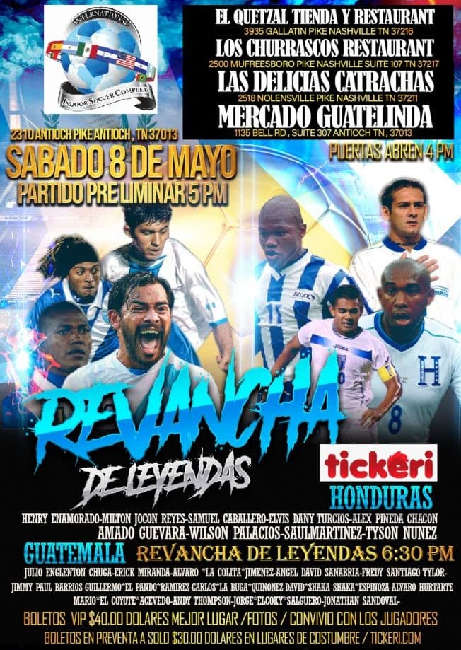 Event - Juego de Leyendas en Nashville: Futbol en Vivo Honduras vs Guatemala! - Nashville, Tennessee - May 8, 2021 | concert tickets