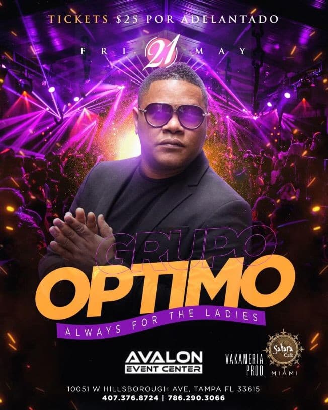 Event - Grupo Optimo en Vivo! Always for the Ladies - Tampa, Florida - May 21, 2021 | concert tickets