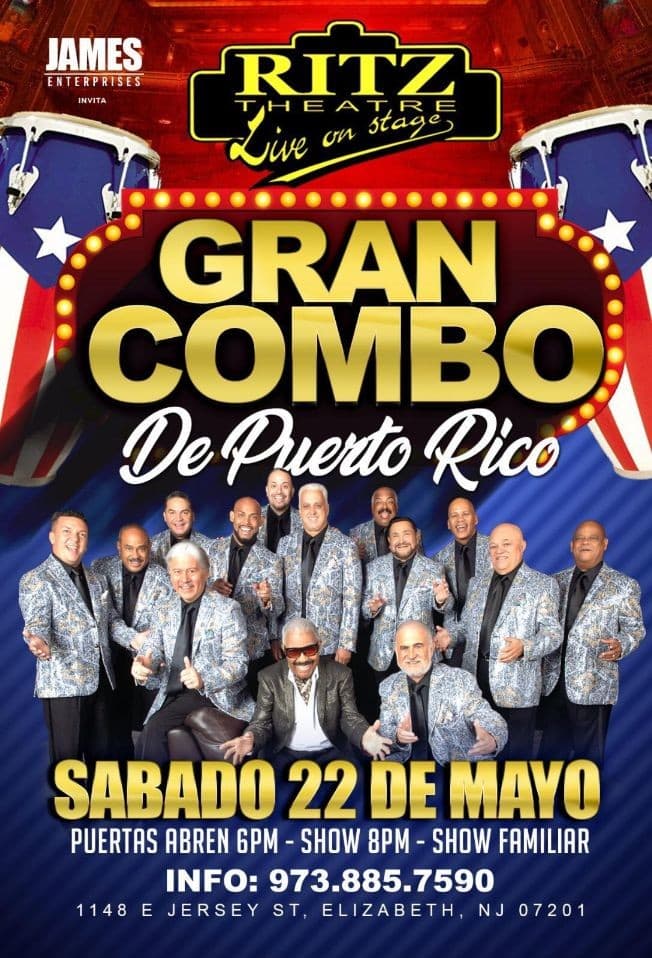 Event - El Gran Combo de Puerto Rico en Vivo! - Elizabeth, New Jersey - May 22, 2021 | concert tickets