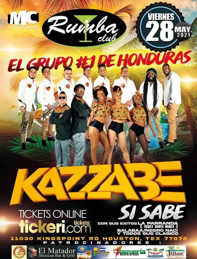 Event - Kazzabe En Vivo [Rumba Club, Houston] - Houston, Texas - May 28, 2021 | concert tickets