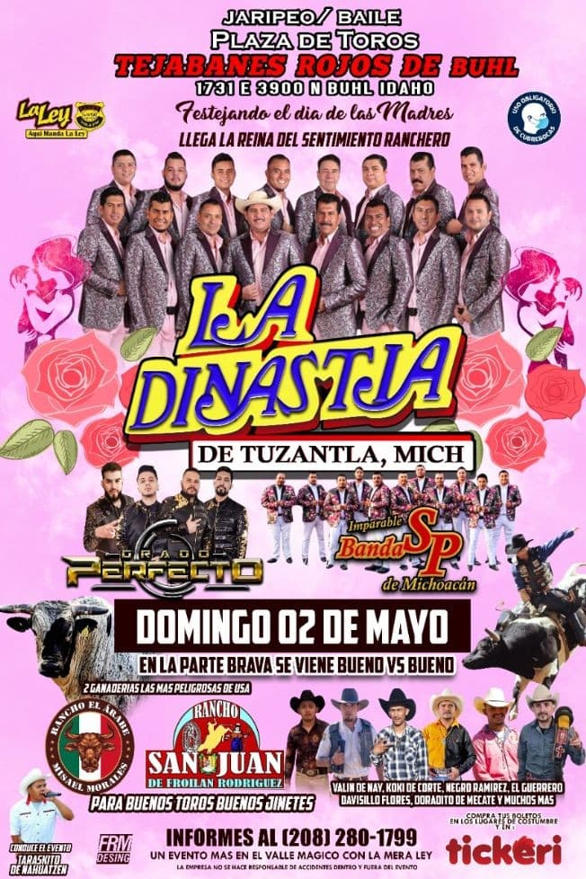 Event - Gran Jaripeo Baile La Dinastia de Tuzantla - Buhl, Idaho - May 2, 2021 | concert tickets