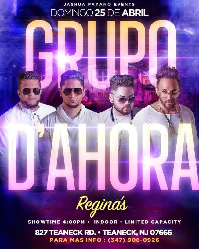 Event - GRUPO D’AHORA - TEANECK, New Jersey - April 25, 2021 | concert tickets