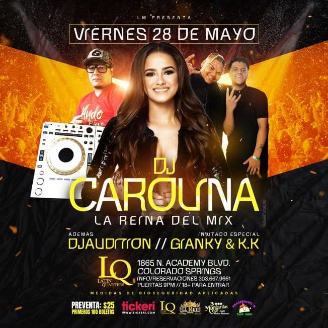 Event - La Reina del Mix: DJ Carolina en Vivo! - Colorado Springs, Colorado - May 28, 2021 | concert tickets