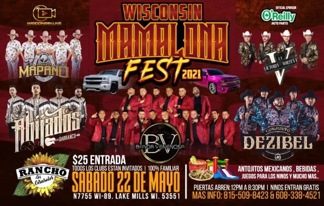 Event - Wisconsin Mamalona Fest 2021 I Lake Mills WI - Lake Mills, Wisconsin - May 22, 2021 | concert tickets