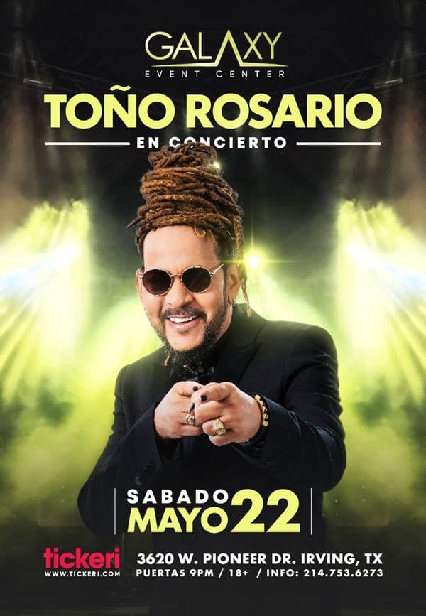 Event - Toño Rosario en Concierto! - Irving, Texas - May 22, 2021 | concert tickets