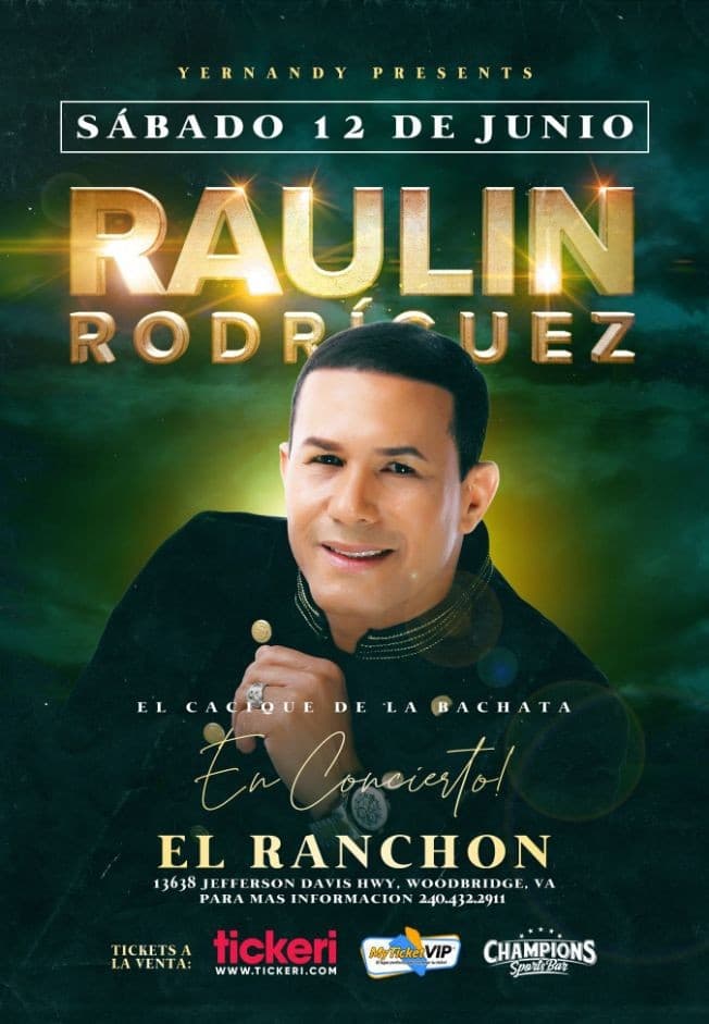 Event - RAULIN RODRIGUEZ EN VIRGINIA - Woodbridge, Virginia - June 12, 2021 | concert tickets