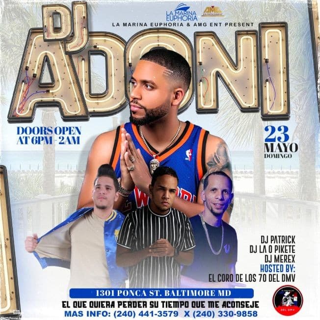 Event - Dj Adoniii - Baltimore, Maryland - May 23, 2021 | concert tickets