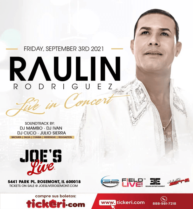 Event - RAULIN RODRIGUEZ LIVE IN CONCERT - Rosemont, Illinois - September 3, 2021 | concert tickets