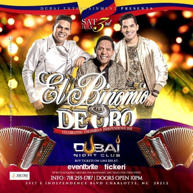 Event - EL BINOMIO DE ORO en Concierto, Charlotte NC - Charlotte, North Carolina - July 3, 2021 | concert tickets