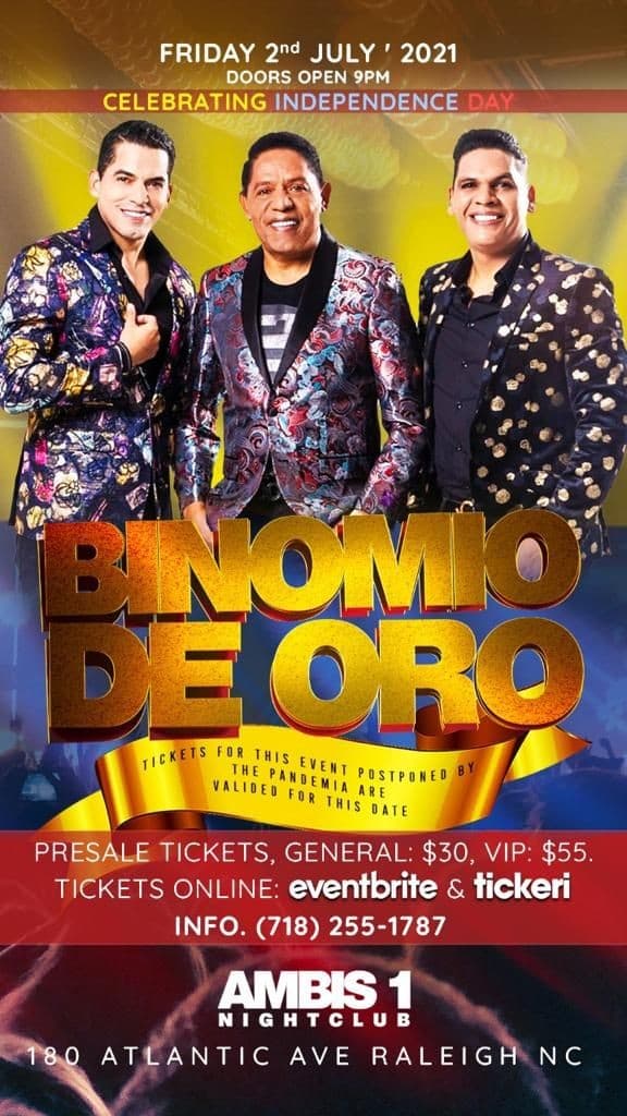 Event - El Binomio de Oro en Concierto! POSTPONED - Raleigh, North Carolina - July 2, 2021 | concert tickets