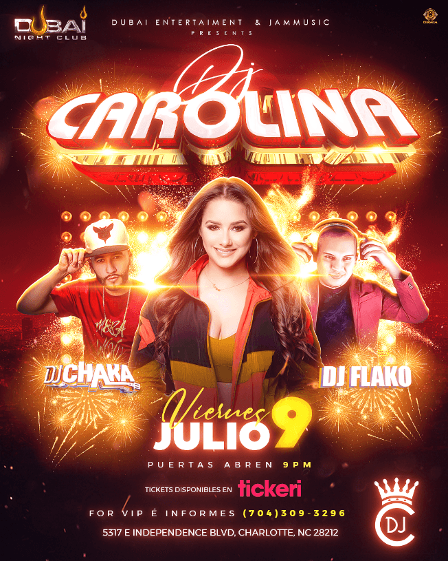 Event - DJ Carolina @Dubai /Charlotte - Charlotte, North Carolina - July 9, 2021 | concert tickets