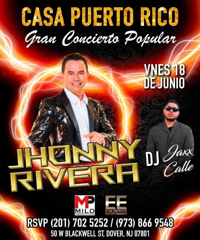 Event - Jhonny Rivera - Dover, New Jersey - June 18, 2021 | concert tickets