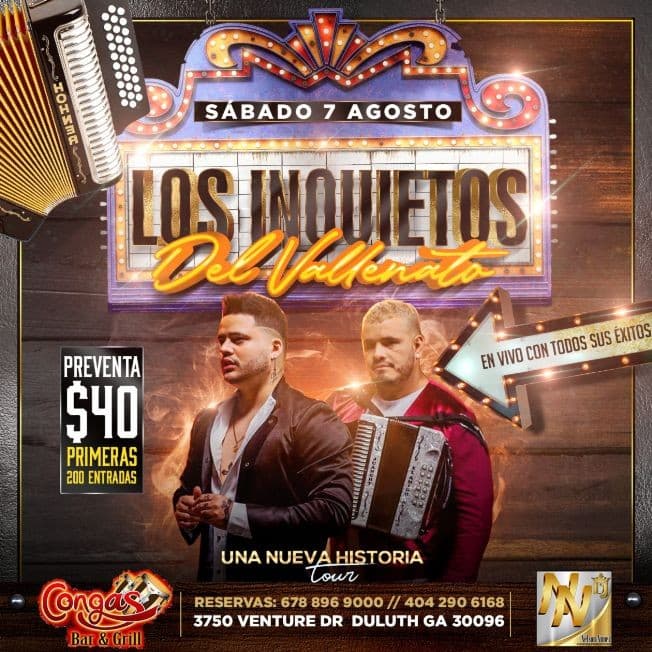 Event - LOS INQUIETOS DEL VALLENATO EN ATLANTA - Duluth, Georgia - August 7, 2021 | concert tickets