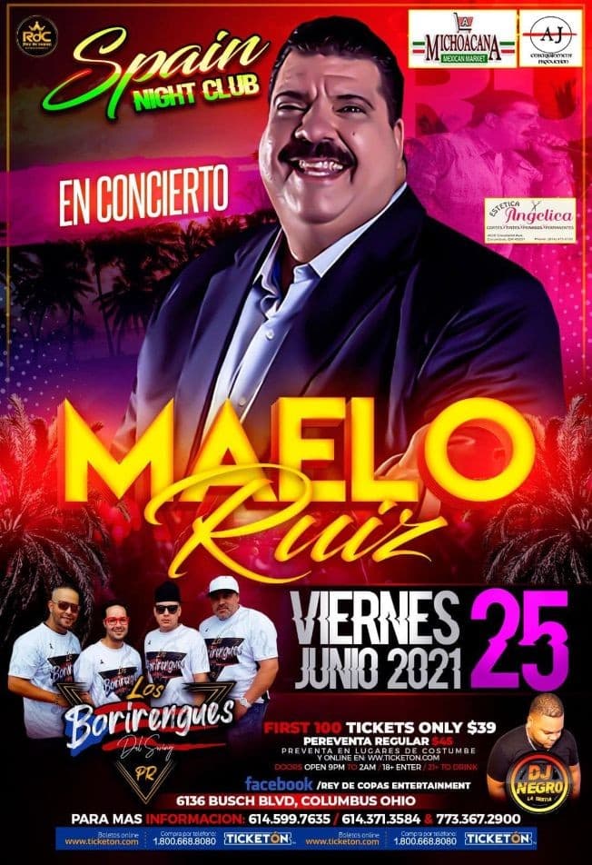 Event - MAELO RUIZ  EN CONCIERTO - Columbus, Ohio - June 25, 2021 | concert tickets