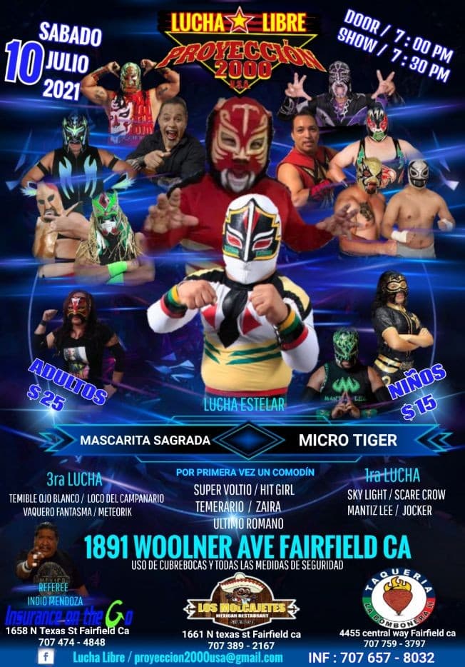 Event - Lucha Libre Mexicana ﻿Proyeccion 2000 USA y Muchos Mas en Vivo! - Fairfield, California - July 10, 2021 | concert tickets