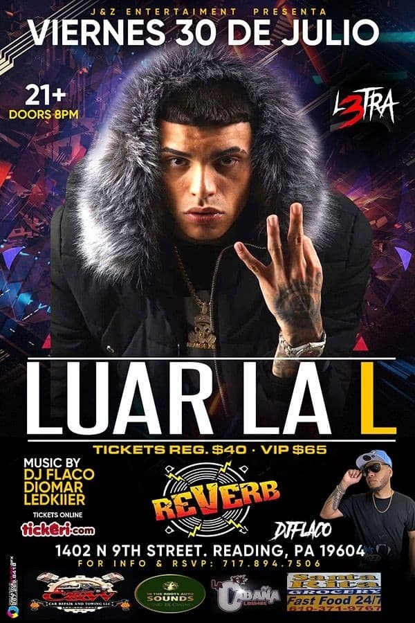 Event - Luar la L “L3TRA” - Reading, Pennsylvania - July 30, 2021 | concert tickets