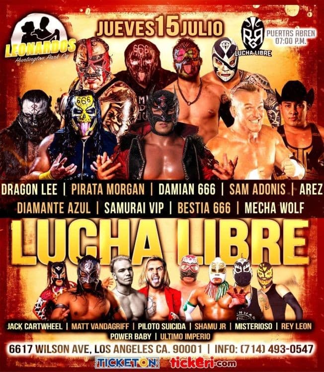 Event - LUCHA LIBRE EN LOS ANGELES CALIFORNIA - Los Angeles, California - July 15, 2021 | concert tickets