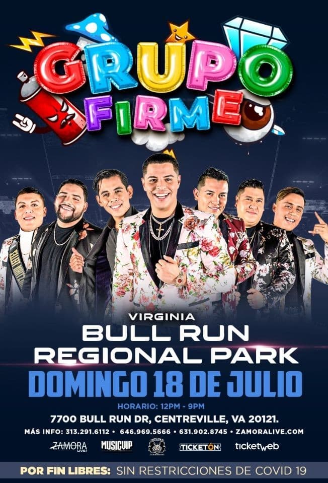 Event - GRUPO FIRME EN CONCIERTO - Centreville, Virginia - July 18, 2021 | concert tickets