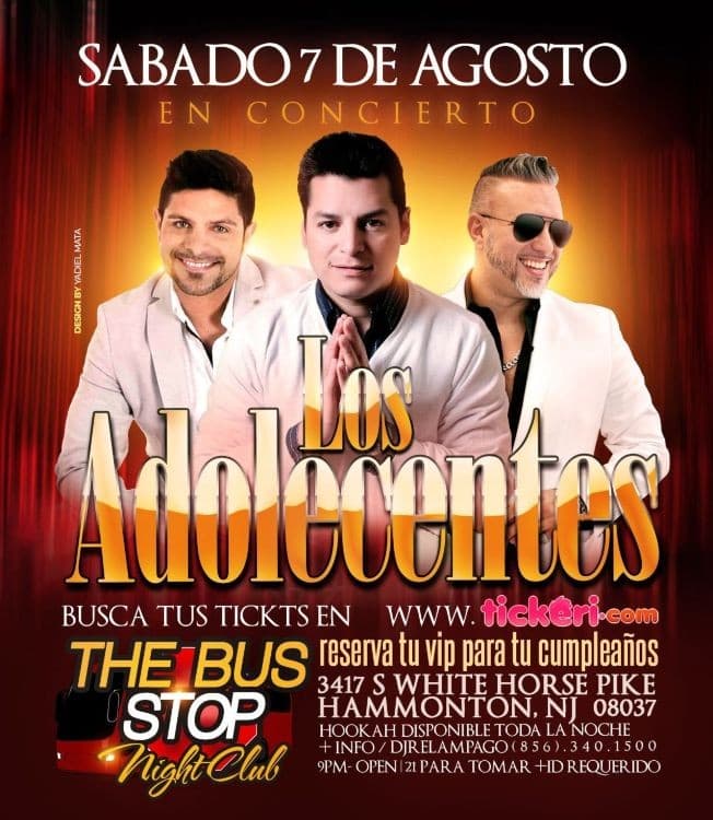 Event - LOS ADOLECENTES EN CONCIERTO - Hammonton, New Jersey - August 7, 2021 | concert tickets