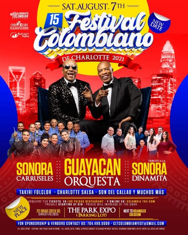 Event - Festival Colombiano de Charlotte 2021 | Sat Aug 7th | The Park Expo - Charlotte, North Carolina - August 7, 2021 | concert tickets