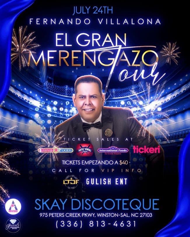 Event - FERNANDO VILLALONA EL GRAN MERENGAZO TOUR-WINSTON SALEM - Winston-Salem, North Carolina - July 24, 2021 | concert tickets