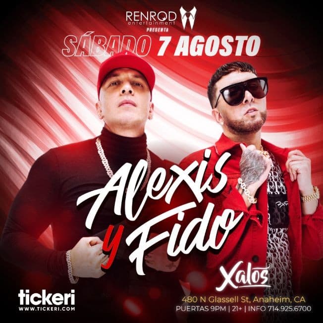 Event - ALEXIS Y FIDO EN ANAHEIM - Anaheim, California - August 7, 2021 | concert tickets