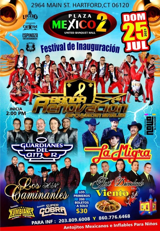 Event - Festival de Inauguracion con Banda Renovacion y mucho mas! - Hartford, Connecticut - July 25, 2021 | concert tickets