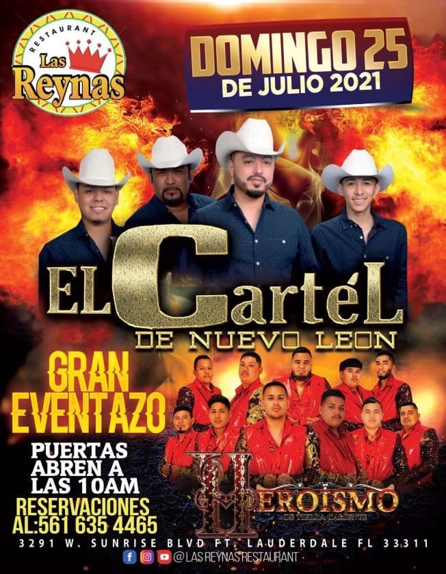 Event - EL CARTEL DE NUEVO LEON, HEROISMO DE TIERRA CALIENTE EN CONCIERTO ! FORT LAUDERDALE FLORIDA - Fort Lauderdale, Florida - July 25, 2021 | concert tickets